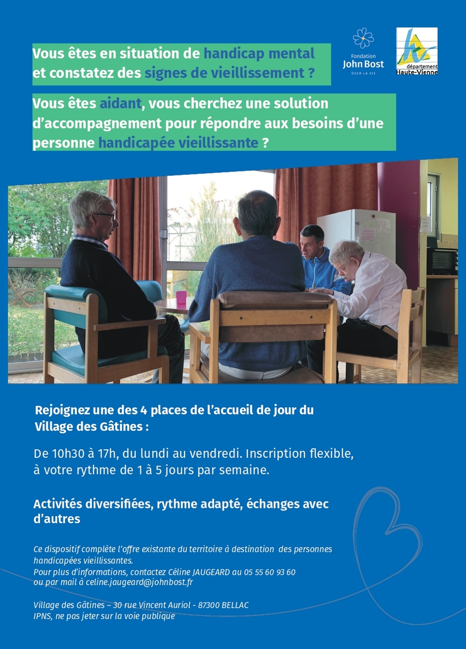 Fondation John Bost, place pour accueil de jour.